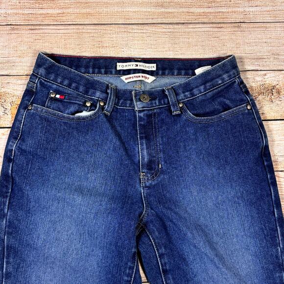 Vtg Tommy Hilfiger Hipster Boot Cut Denim Blue Jeans Women's size 4 R - Picture 2 of 13